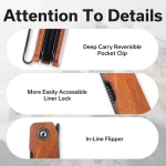 CIVIVI Sendy Flipper Knife / Multitool Wood Handle (2.83" Nitro-V Blade) C21004A-2 - Image 4