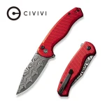 CIVIVI Stormhowl Flipper & Button Lock Knife Aluminum Handle (3.3" Damascus Blade) C23040B-DS1