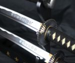 Hand forged 1045 Carbon Steel Samurai Daisho Sword Set - Black Saya - Image 3