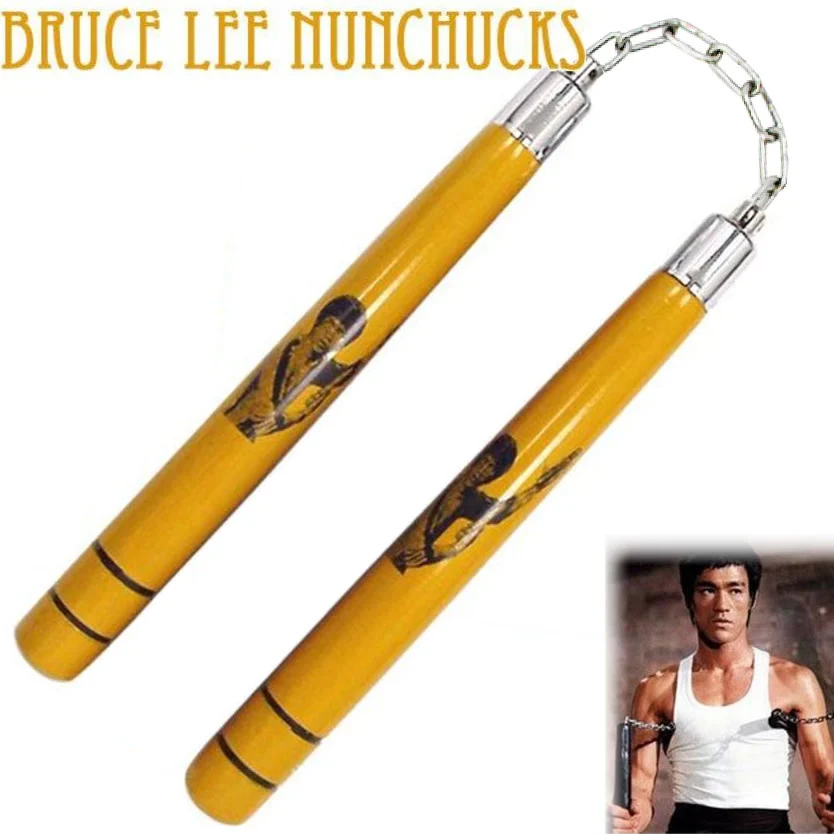 enso-martial-arts-shop-yellow-bruce-lee-nunchaku (1) BLADESUSA Classic Bruce Lee Nunchaku - Image 1