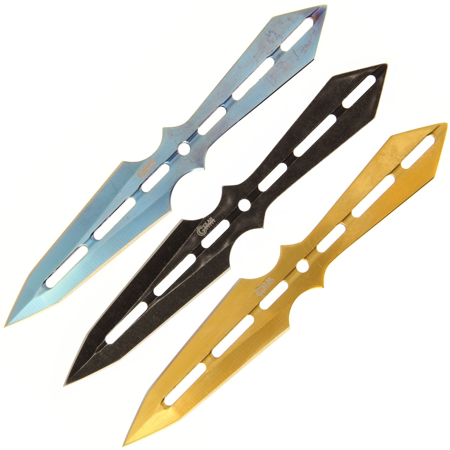 gol-2733-0003 Golan 3pc Angled Throwing Knife Set + Sheath - GOL-2733 - Image 1