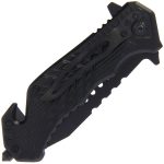Folding Knife with Blue and Black Handle W/ Glass Breaker & Belt Cutter - 543-BL - Image 5