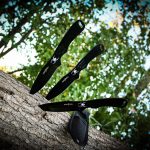 Perfect Point Throwing Knives – Set of 3 – Black Stainless Steel Blades and Handles w/ Spider Design, Nylon Sheath, Full Tang Construction, Well Balanced, Throwing Sport Knives – RC-1793B - Image 2