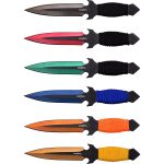 Perfect Point PP-081-6M Throwing Knife Set with Six Knives, Multicolored Blades, Cord-Wrapped Handles, 6.5-Inch Overall - Image 2