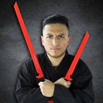 RED 27" & 18 " NINJA SWORD Set Double Shoulder Harness - GOL-SW-226RD - Image 4