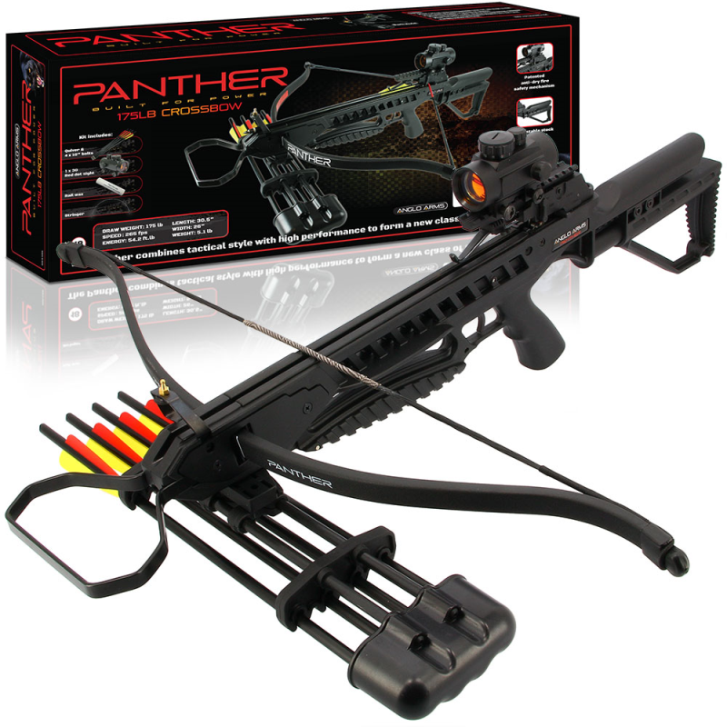 rsz_2aa89bd6587b44d08885d92764f70ccf ANGLO ARMS PANTHER BLACK CROSSBOW - 175LB PLASTIC CROSSBOW KIT (INCLUDES RED DOT SIGHT) - Image 1