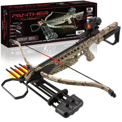 PANTHER CAMO CROSSBOW - 175LB PLASTIC CROSSBOW KIT (INCLUDES RED DOT SIGHT)