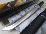 MTech Xtreme – Fixed Blade Tanto Knife - Satin Stainless Steel Blade w/Blood Groove, Injection Moulded Rubber Handle w/Ribbon Pattern, Nylon Sheath - Hunting, Camping, Survival, EDC, Tactical, – MX-130