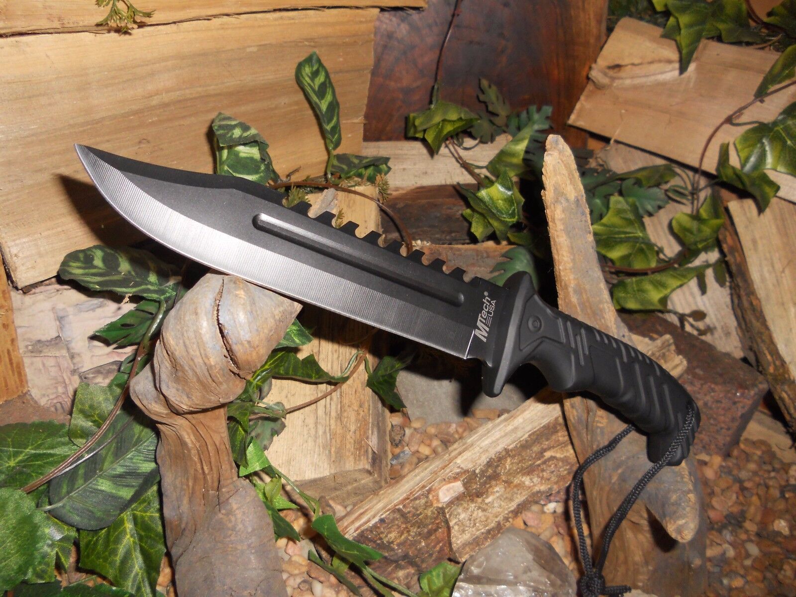 MTECH SAW-BACK CLIP POINT ALL PURPOSE BOWIE KNIFE – MT-20-57BK.