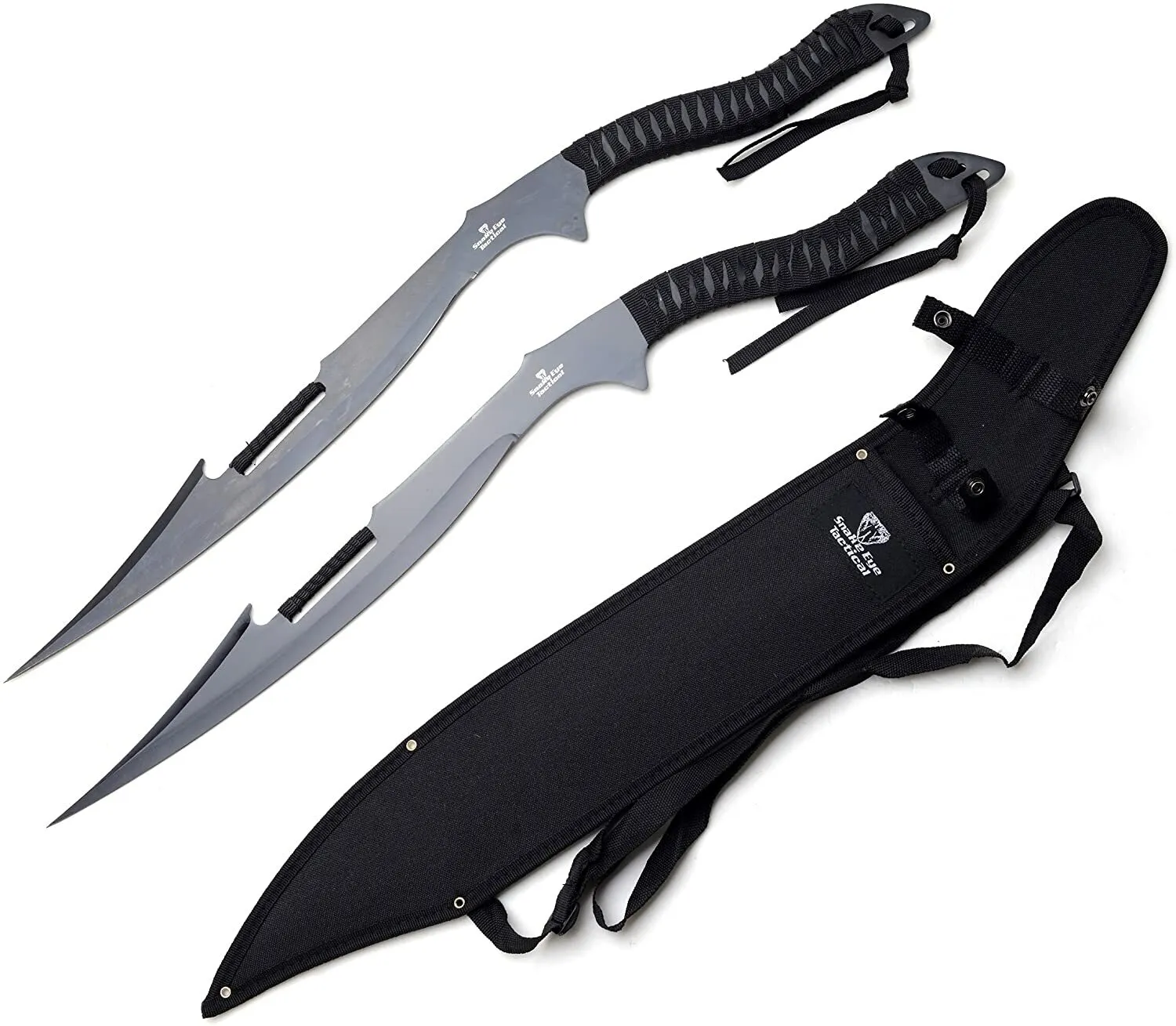 s-l1600 Snake Eye Tactical Dual Twin Ninja Sword with Dual Shoulder Sheath - HK-121BK - Image 1
