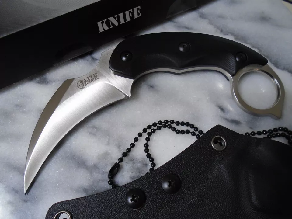 Elite Tactical - 'SILVERFANG' - Fixed Blade Knife D2 Steel - ET-FIX012