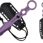 S-TEC 9″ Tactical Throwing Knife. 4mm Thick Cool Purple blade – TS200PU