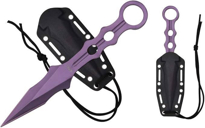 51LOcPAvBoL._AC_SX679_ S-TEC 9″ Tactical Throwing Knife. 4mm Thick Cool Purple blade – TS200PU - Image 1