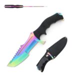 STEC 11″ Tactical Full Tang Fixed Blade w/ Nylon Sheath – Rainbow Effect – T22202COL