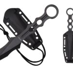 S-TEC 9″ Tactical Throwing Knife. 4mm Thick Black blade – TS200BK